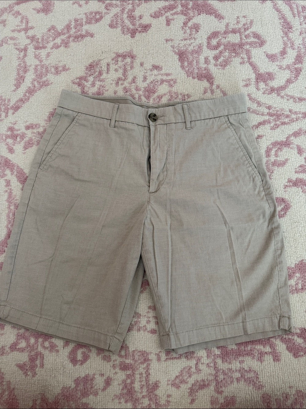 Men's Casual Linen-Blend Shorts in Light Taupe